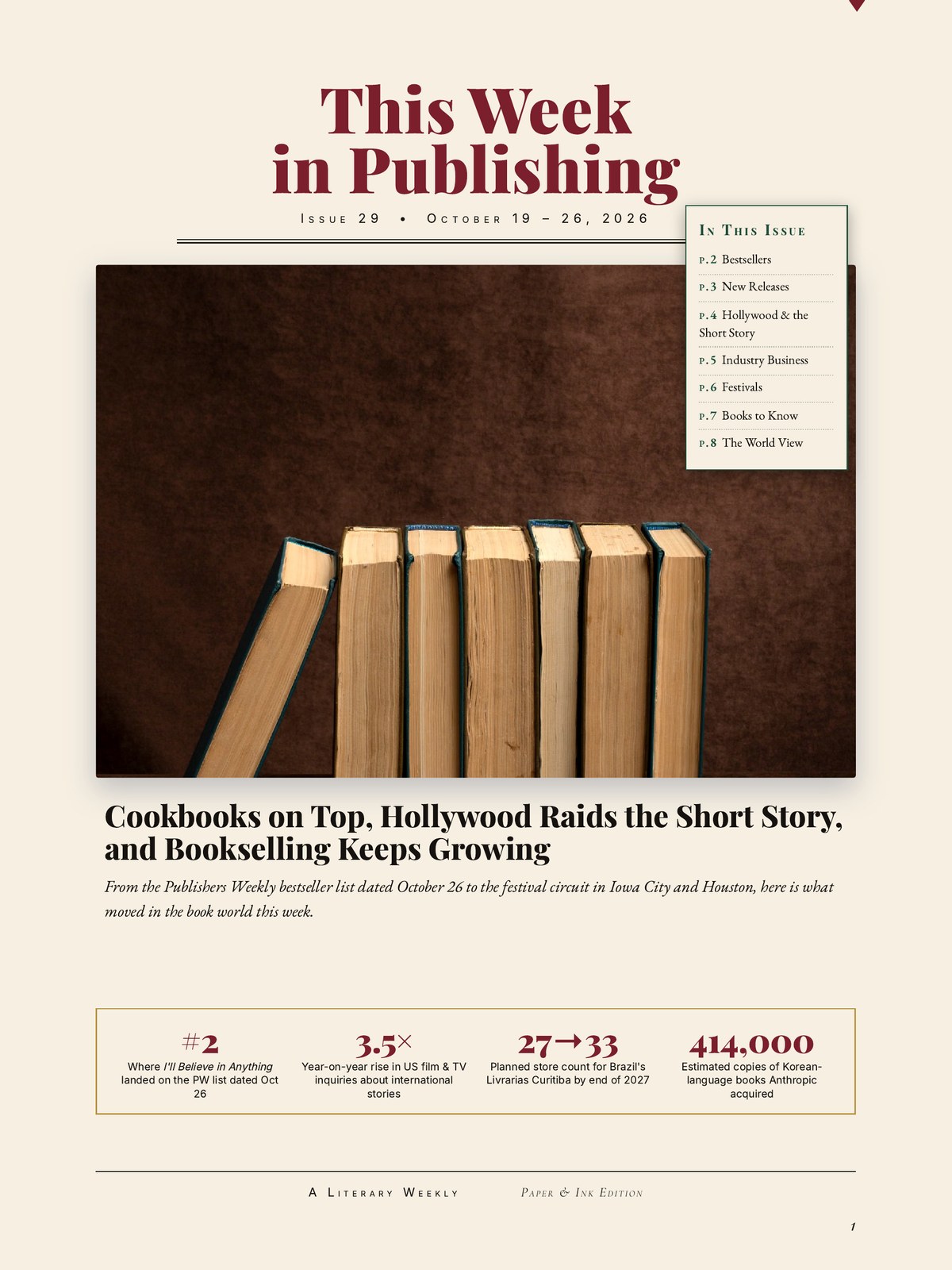 Cover of This Week in Publishing (October 19-26, 2026)