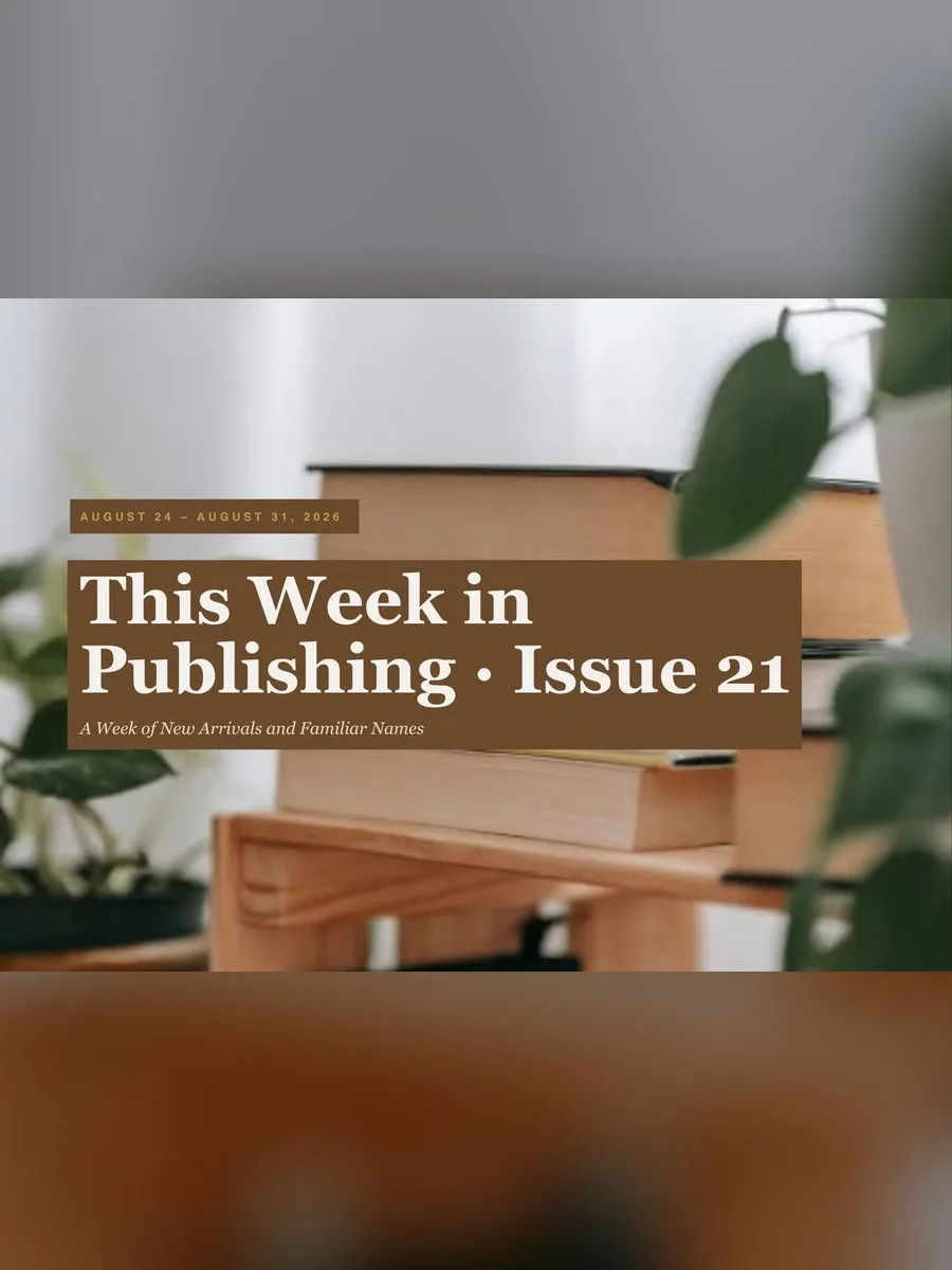 This Week in Publishing (August 24-31, 2026)