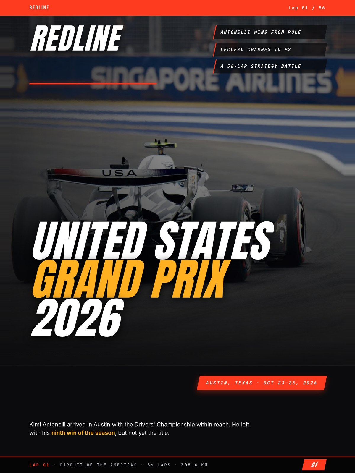 Cover of Formula 1 United States Grand Prix 2026